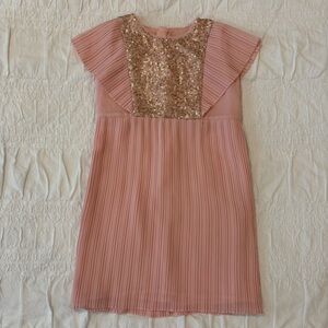 Billieblush Girls Pink and Gold Dress, Sequin Cap-Sleeve, size 3
